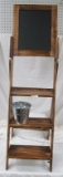 My gift Torched Wood Plant Stand with Chalkboard