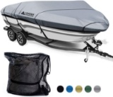 Leader Accessories 600D Waterproof Trailerable Runabout Boat Cover Fit V-Hull Tri-Hull Fishing Ski P