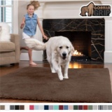 GORILLA GRIP Original (THIS ONE IS TAN NOT DARK BROWN) Faux-Chinchilla Area Rug 5x7 Feet Super Soft