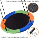 WV WONDER VIEW Tree Swing Outdoor Swing with Hanging Strap Kit 40 Inch Diameter 600lb Weight Capacit