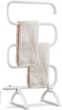 Home leader SILVER Towel Warmer and Drying Rack Heated Towel Rack Wall Mount & Free Standing Towel H