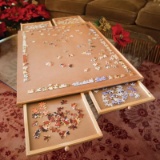 Bits and Pieces - The Original Jumbo Size Wooden Puzzle Plateau-Smooth Fiberboard Work Surface - Fou