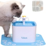 Veken Pet Fountain 84oz/2.5L Automatic Cat Water Fountain Dog Water Dispenser