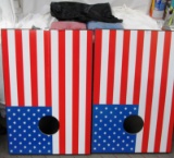 CORNHOLE GAME AMERICAN FLAG (MINOR DAMAGE SEE PHOTO)