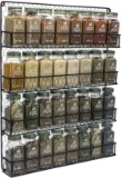 Sorbus Spice Rack Organizer [4 Tier] Country Rustic Chicken Herb Holder Wall Mounted Storage Rack Gr