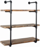 INDUSTRIAL PIPE 3 TIER STEAMPUNK WALL SHELF