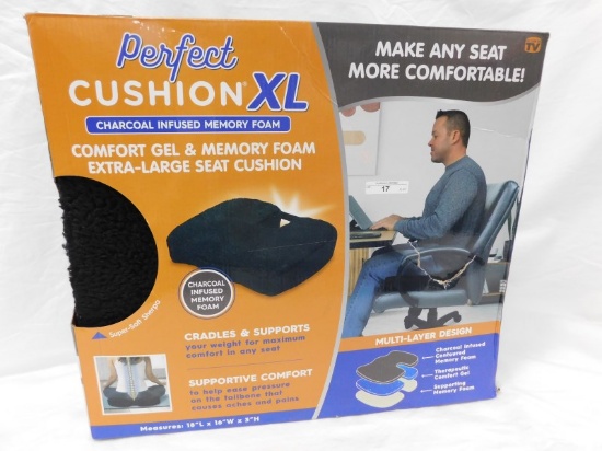 PERFECT CUSHION XLNCHARCOAL INFUSED MEMORY FOAM SEAT CUSHION