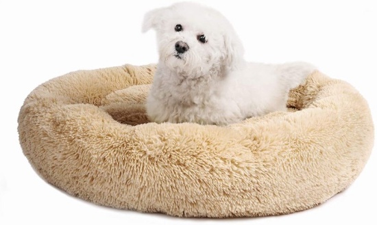 Veehoo Warming Round Dog Bed for Small Medium and Large Dogs & Cats Short & Long Plush Pet Bed Luxur