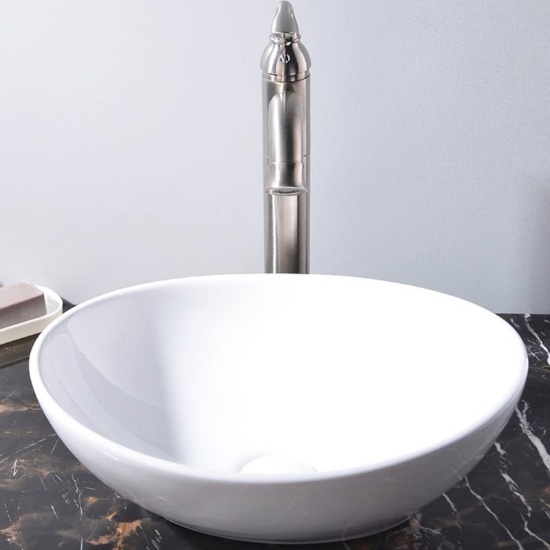 KINGO HOME Above Counter White Porcelain Ceramic Bathroom Vessel Sink