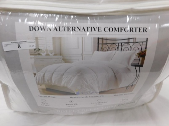 HOTEL COLLECTION DOWN ALTERNATIVE COMFORTER TWIN XL 68" x 90" KING LINEN WHITE