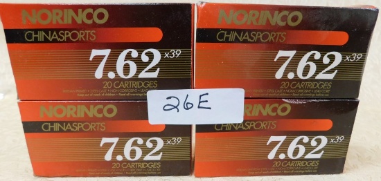 LOT OF 80 NORINCO 7.62X39 CARTRIDGES