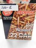 AMMO ~ FEDERAL 22LR HP CARTRIDGES ~ BOX OF 550