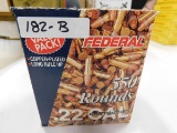 AMMO ~ FEDERAL 22LR HP CARTRIDGES ~ BOX OF 550