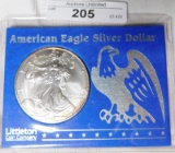 1997 AMERICAN EAGLE SILVER DOLLAR ~ CARDED ~ LITTLETON COIN COMPANY