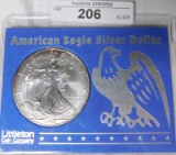 1997 AMERICAN EAGLE SILVER DOLLAR ~ CARDED ~ LITTLETON COIN COMPANY