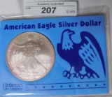 1998 AMERICAN EAGLE SILVER DOLLAR ~ CARDED ~ LITTLETON COIN COMPANY