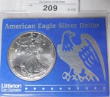 1997 AMERICAN EAGLE SILVER DOLLAR ~ CARDED ~ LITTLETON COIN COMPANY