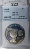 1983S OLYMPIC SILVER DOLLAR ~ PR70 ~ DEEP CAM ~ SLAB