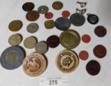 MISC LOT OF COINS ~ FOREIGN COINS ~ TOKENS ~ WOODEN NICKELS ~ ETC