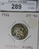 1936 BUFFALO NICKEL ~ SG ~ EF45