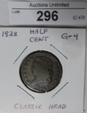 1828 HALF CENT ~ CLASSIC HEAD ~ SG ~ G4