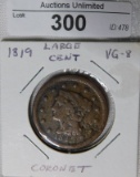 1819 LARGE CENT ~ CORONET ~ SG ~ VG8