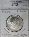 1923S MONROE HALF DOLLAR COMMEMORATIVE ~ SG ~ MS64