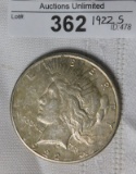 1922S PEACE SILVER DOLLAR