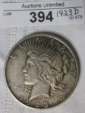 1923D PEACE SILVER DOLLAR