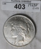 1923P PEACE SILVER DOLLAR