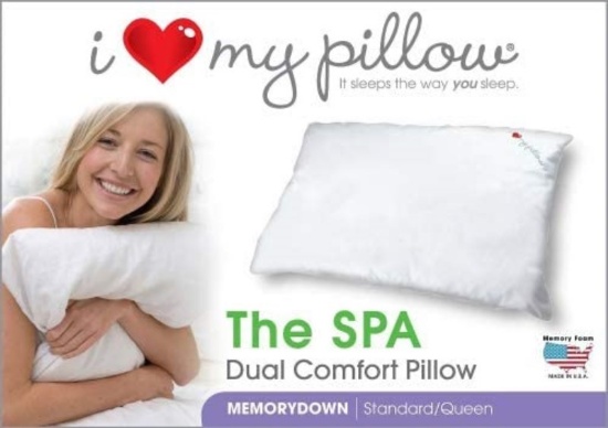 I LOVE MY PILLOW THE SPA DUAL COMFORT PILLOW QUEEN SIZE