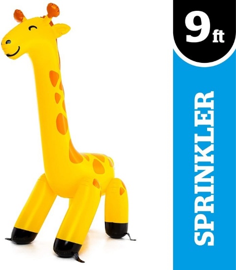 BIGMOUTH INC. GIANT YELLOW GIRAFFE INFLATABLE KIDS YARD SPRINKLER INFLATABLE SPRINKLER EASY TO CLEAN