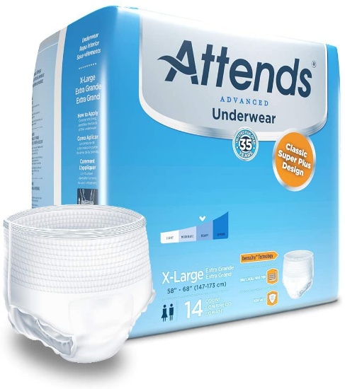 Attends APP0740 Protective Underwear  Super Plus Absorbency  58"-68"  X-Large 14 count