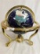 WORLD GLOBE WITH GOLD LINES/TRIM MOTHER OF PEARL & STONE INLAYS