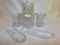 6 pc. CRYSTAL LOT ~ 3 VASES ~ BISCUIT JAR ~ 2 CELERY STICK