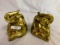 PAIR OF VERY HEAVY BRASS ELEPHANT BOOKENDS