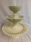 LOT OF 2 pcs. FOOTED CAKE PLATE & 2 TIER FOOTED PETITFORE DISH