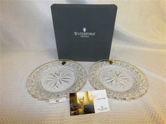 NEW IN BOX WATERFORD LOT OF 2 SNOW CRYSTALS ACCENT PLATES