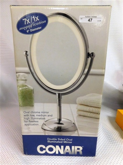 NEW IN BOX CONAIR DOUBLE SIDED OVAL MIRROR