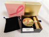 NEW IN BOX ESTEE LAUDER JEWELED COMPACT & BRUSH SET