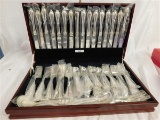 NEW IN BOX INTERNATIONAL SILVER FLATWARE SET SILVER-PLATE 85 PCS