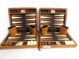 LOT OF 2 PORTABLE BACKGAMMON GAMES IN ZIPPERED CASES
