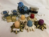 BIRD NIGHT LIGHT, 7 CANDLE HOLDERS & CLAIRE BURKE CANDLE