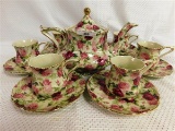 13 pc. TEA SET ROSE PATTERN