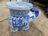 BLUE & WHITE ELEPHANT PLANT STAND 16