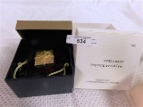 NEW IN BOX ESTEE LAUDER BEYOND PARADISE GOLDEN GIFT PERFUME POT (NOTE SPOT ON PHOTO)