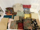 BOX LOT OF LARGE AMOUNT OF FABRIC YARDAGE & PIECES