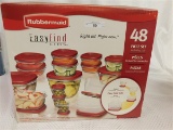 NEW IN BOX RUBBERMAID EASYFIND 48 PC. SET OF CONTAINERS & LIDS