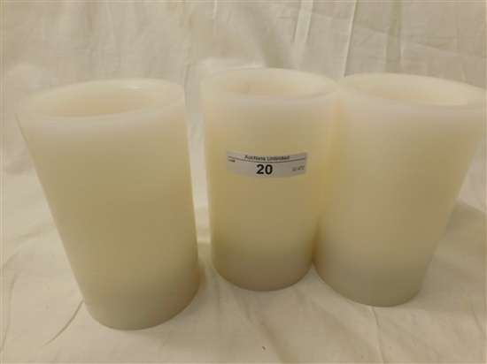 LOT OF 3 WAX ELECTRONIC CANDLES 5"