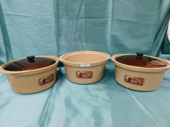 LOT OF 3 AMANA RADARANGE COUNTRY COOKERS WESTERN STONEWARE